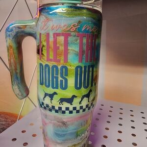Multicolor Dog-Themed Tumbler